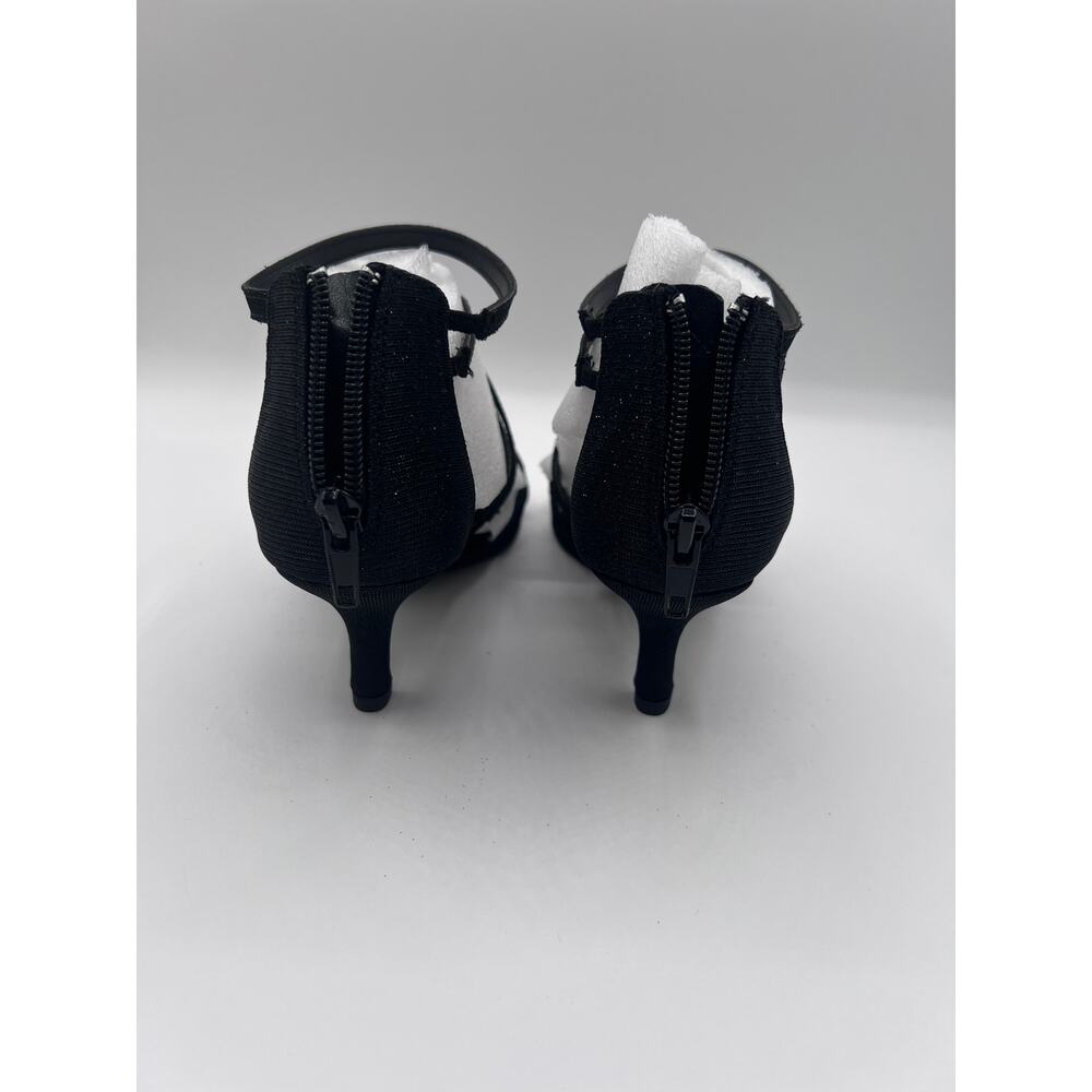 BELLA VITA 'KARLETTE' DRESS HEEL SANDAL BLACK GLITTER FABRIC 6WW DOUBLE WIDE NEW - Picture 6 of 13